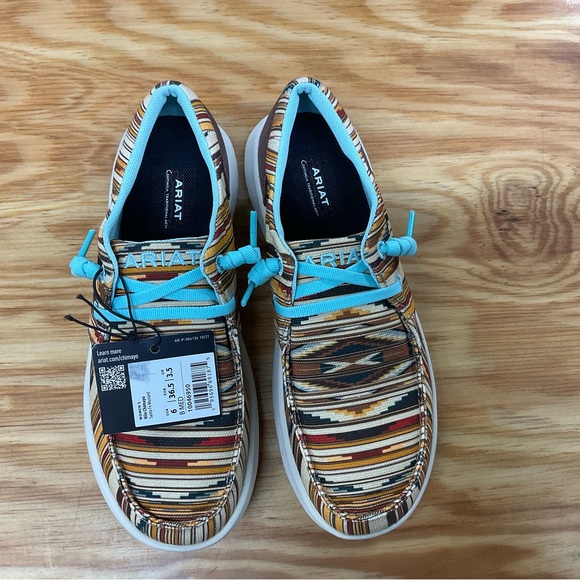 Ariat Brown and Blue Patterned Shoes - Picture 2 of 3